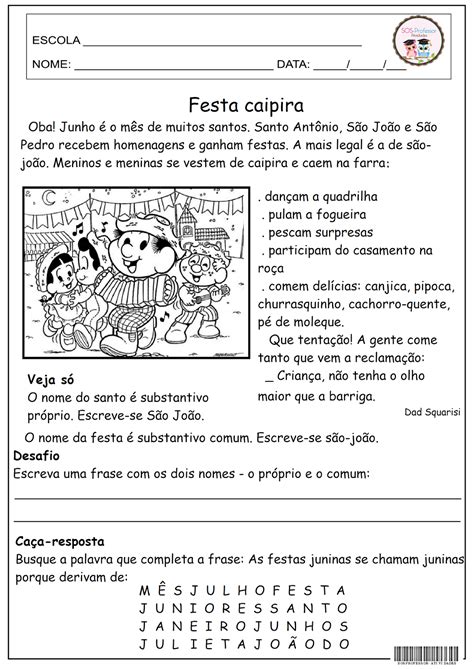 Interpretação De Texto Festa Junina