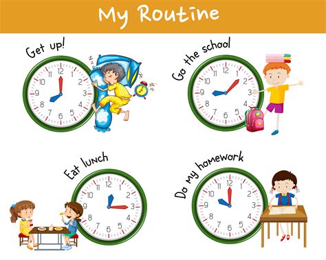 Children Activities At Different Times Of Day Download Free Vectors