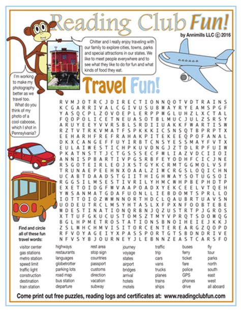 Travel Fun Word Search Puzzle Teaching Resources