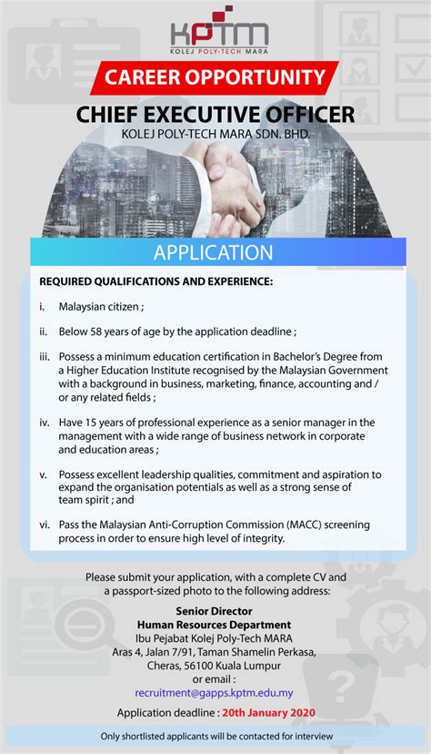 Go to myeduloan page via official link below. Career Opportunity at Kolej Poly-Tech MARA Sdn. Bhd ...