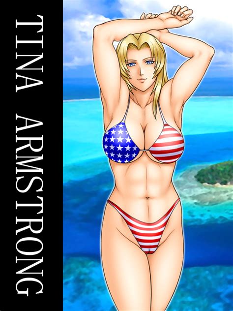 Kitamura Bamboo Tina Armstrong Dead Or Alive Tecmo 1girl American Flag Bikini Armpits