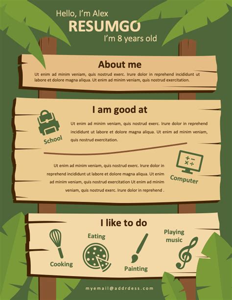 Dalston Fun Resume Template For Kids Resumgo