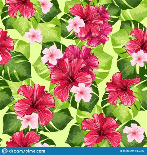 Hawaiian Leaves Pattern Stock Illustrations 37973 Hawaiian Leaves