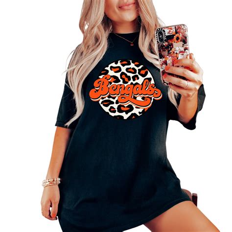 Bengals Uni Sex Leopard Print T Shirt Etsy