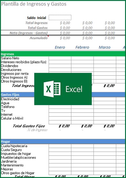 Plantilla De Excel De Gastos Del Hogar