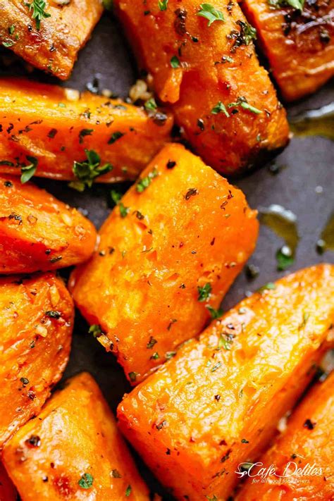 Roasted Sweet Potatoes With Garlic Herbs And Olive Oil Roasted