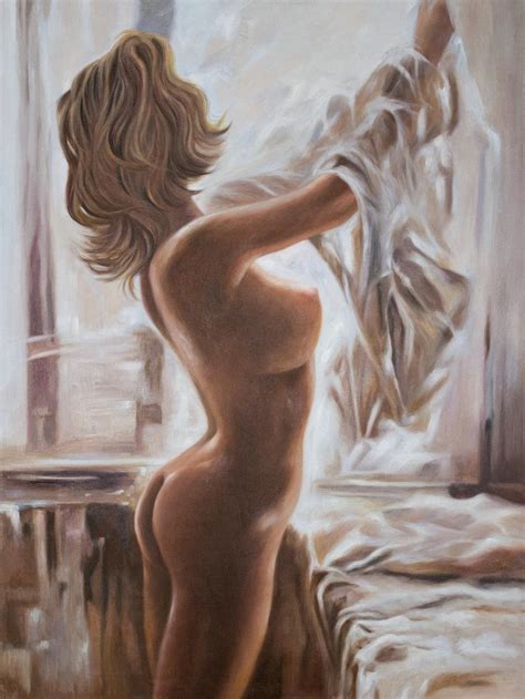 Nude Figure Female Original Oil Painting Naked Woman Fine Art Realism Sexiezpix Web Porn