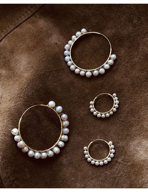 Pearl Hoop Gold Gold Earrings Trium Jewelry
