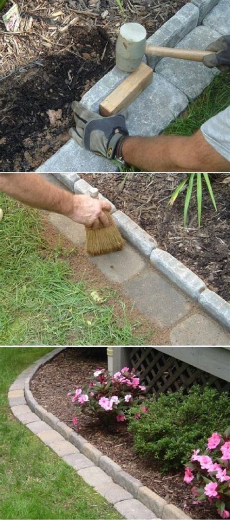 Clever Paver Stone Flower Bed Edge Lawn And Garden Backyard Garden