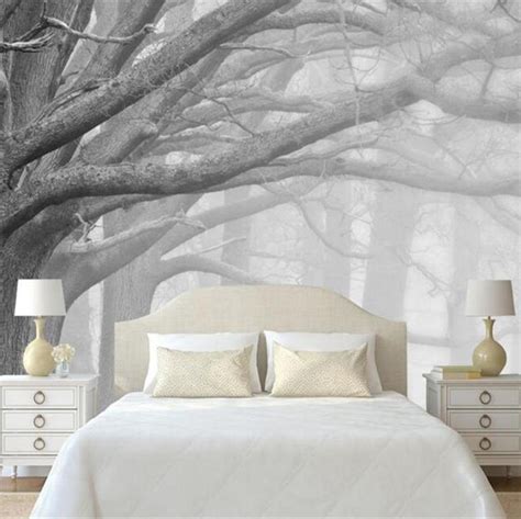 3d Wallpaper Murals Modern Black And White Forest Bvm Home