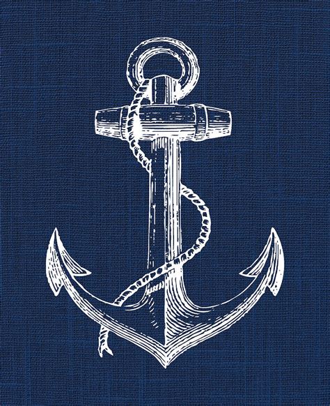 anchor nautical print digital art by jaime friedman pixels