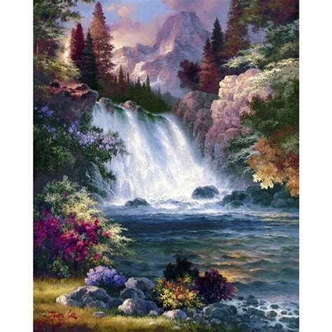 Forest Waterfall 5d Diy Paint By Diamond Kit Original Paint By Diamond