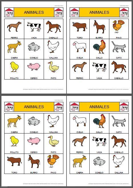 Granja Escuela Unidad Didactica Infantil Loteria De Animales
