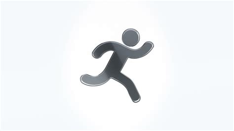 Pictogram Man Running With Arms Outstretched Loop Animation With