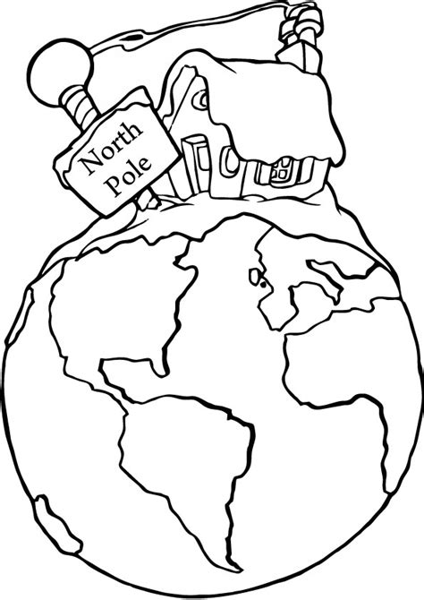 North Pole Sign Coloring Page