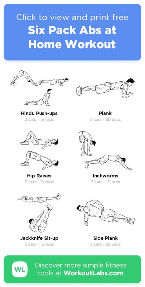 Six Pack Abs At Home Workout Workoutlabs Fit Pack Abs Workout
