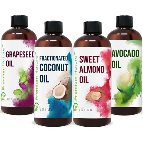 Carrier Oils For Essential Oil 4 Piece Variety Pack T Set Coconut