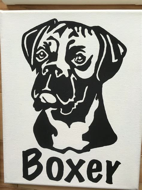 Boxer Boxer Dogs Art Pitbull Art Boxer Puppy Dog Art Dog Stencil