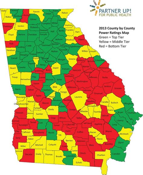 Printable Georgia County Map