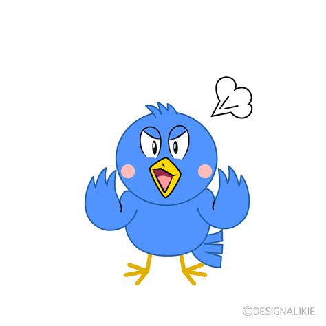 Free Angry Blue Bird Cartoon Image｜charatoon