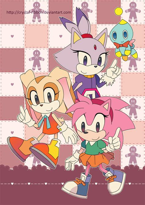 Sonic Poster Retro Rosy Cream And Blaze By Crystal Ribbon On Deviantart
