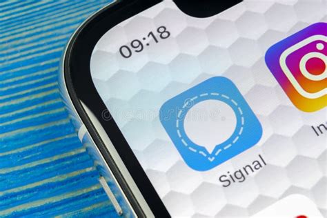Signal Messenger Application Icon On Apple Iphone X Smartphone Screen