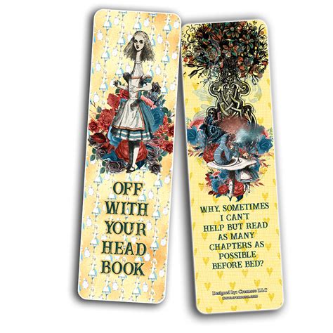 alice in wonderland bookmarks for books cards series 5 12 pack per creanoso