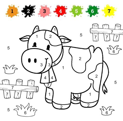 Coloring By Numbers For Children Kindergarden Activities Math
