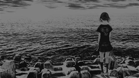 Top 999 Sad Anime Girl Black And White Wallpaper Full Hd 4k Free To Use