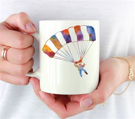 Skydiving Mug Skydiving Lover T Skydiver Watercolor Art Etsy