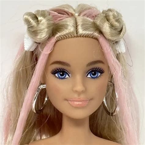 Mattel Barbie Extra Nude Articulated Blonde Pink Hair Millie Doll