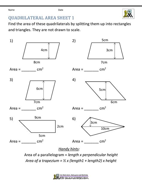 6.1 properties and attributes of polygons. Math Practice Worksheets