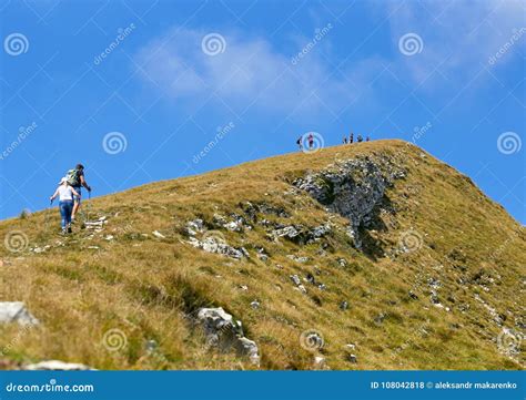 Mount Baldo Italy August 15 2017 Walking Mountain Tourism People