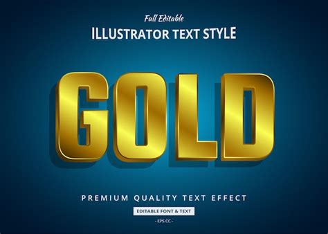 Premium Vector Gold 3d Text Style Effect