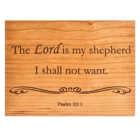 Bible Verse Wall Art Wood Sign Psalm The Lord Is My Shepherd