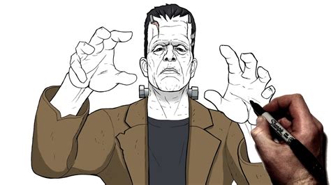 How To Draw Frankenstein Step By Step Halloween Youtube
