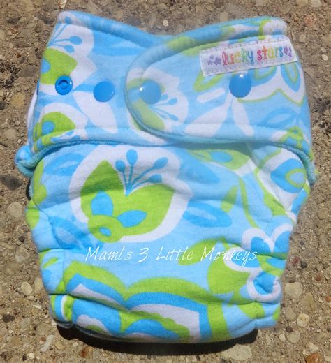 Mamis 3 Little Monkeys Lucky Stars Diapers Blue Hawaii Inspired