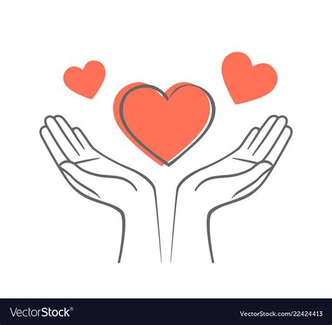 Heart In His Hands Symbol Of Love And Charity Vector Image