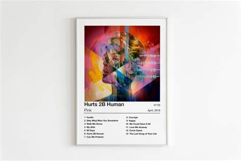 Pink Hurts 2b Human Album Cover Poster Pnk Music Wall Etsy