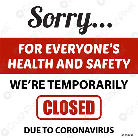 Office Temporarily Closed Sign Of Coronavirus Stock Vector Crushpixel
