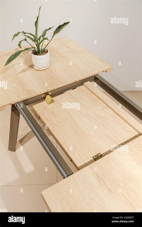 Extendable Dinning Table Slide Gear Close Up View Stock Photo Alamy