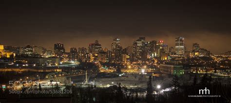 Edmonton Skyline Winter Night By Mark Hughes 500px