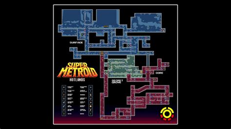 Super Metroid Hotlands Map Progression Youtube
