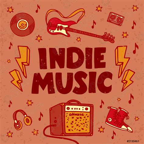 Indie Music Festival Poster Or Flyer Template Illustration Of Music