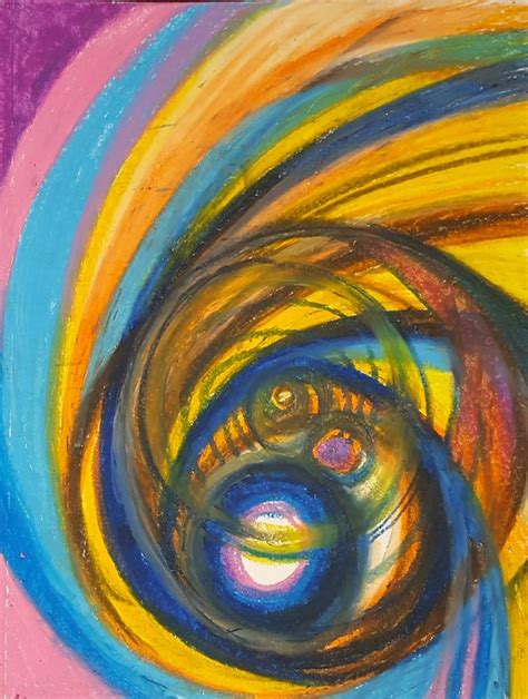 Trip Abstract Oil Pastel Drawing 9 X 12 Original Art Etsy Oil