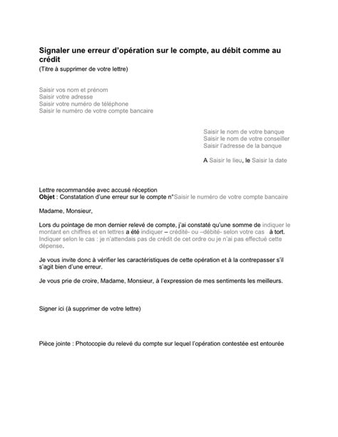 Model De Contestation Dune Erreur Sur Compte Au Cr Dit Doc Pdf My XXX