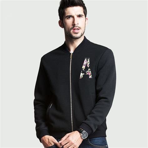 New Letter Jackets For Men Classical Black Stand Collar High End Autumn