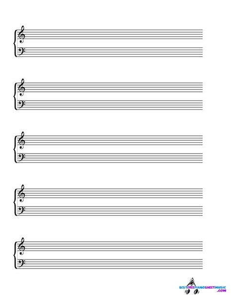 The second pdf file also includes standard sheet music lines above each tab row. Blank Sheet Music Pdf #blanksheet #musicsheet #musicnotes #music | Blank sheet music, Sheet ...