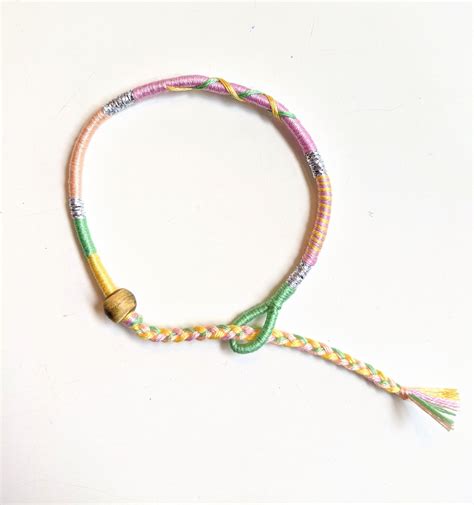 Bridie Friendship bracelet - unicorn - baby pink - lemon - green - silver - peach - braided ...
