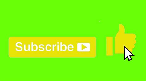 Yellow Subscribe Button Green Screen Youtube